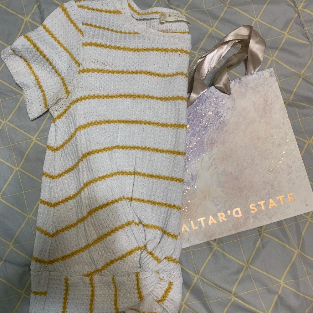 Altar'd State Yellow/White Striped Top